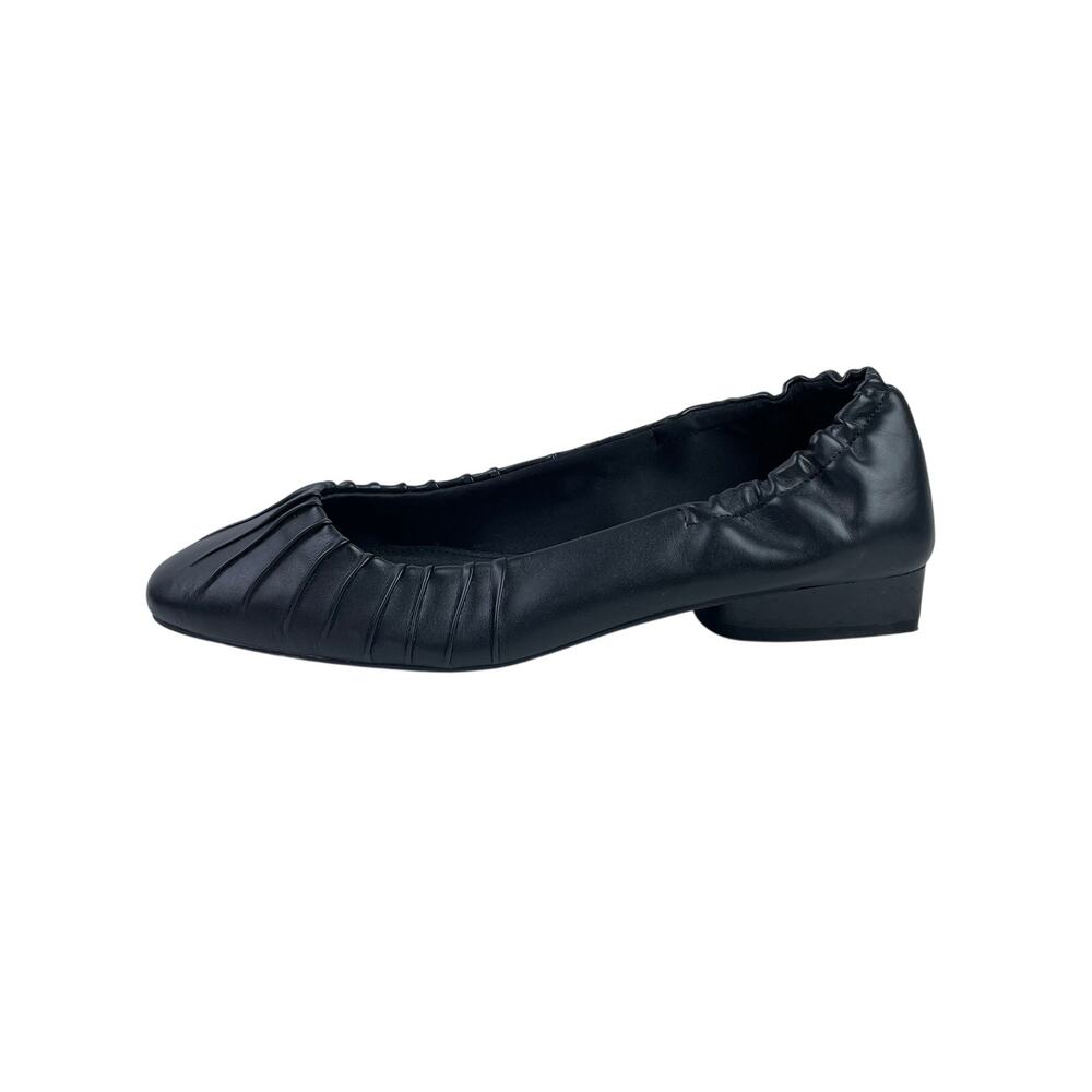 Anne Klein Crystell Women's Black Faux Leather Vegan Ballet Flat Shoes Size 10M